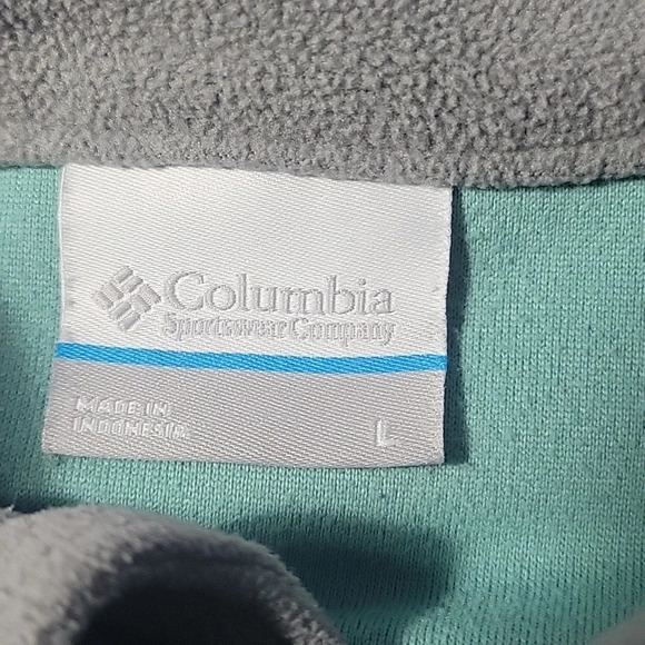 COLUMBIA Men's Sea Foam 1/4 Zip Fleece Pullover Large - Picture 6 of 6